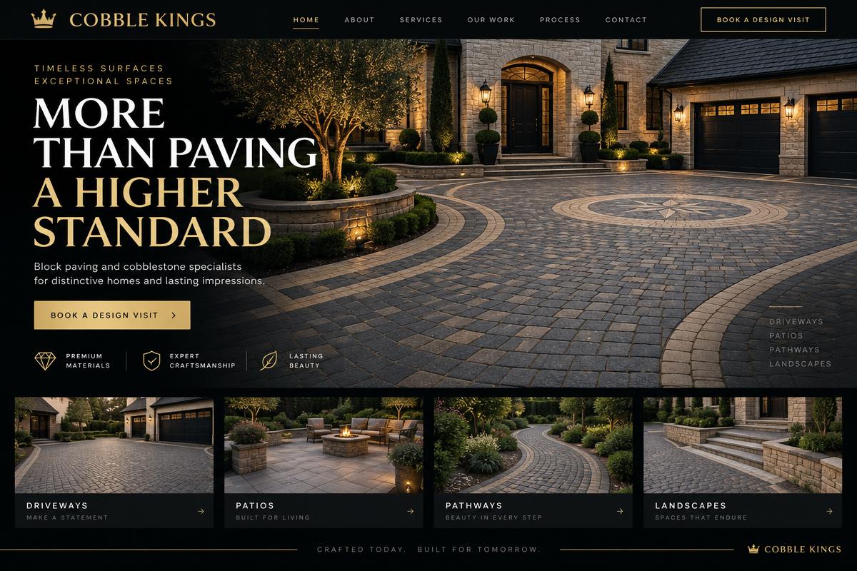 Cobble Kings driveway company website design